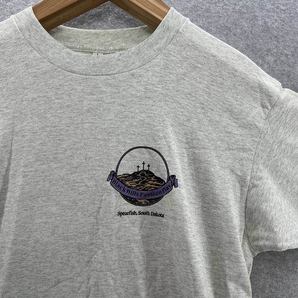 Fruit of the Loom Other - Vintage Black Hills Church Passion Play T-Shirt-South Dakota-Gray-Men Large